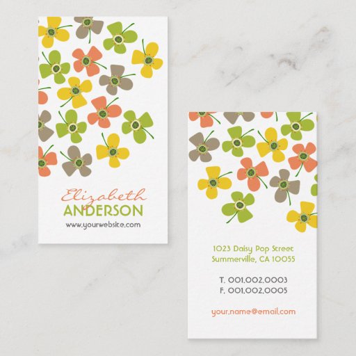 Customizable Daisy Flower Pop Fun Summer Daisies Whimsical Cute Business Cards