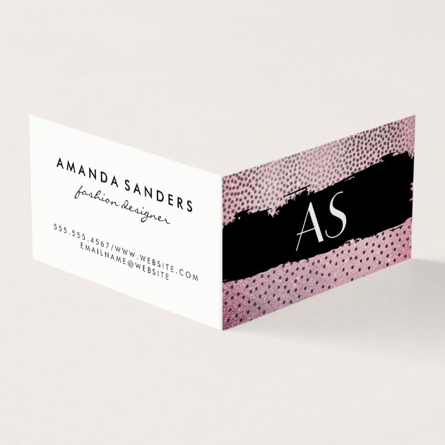 Chic Pattern / Classic Monogram Business Card (Outside)
