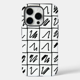 Chic Pattern Design in Black and White iPhone 16 Pro Case