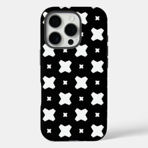 Chic Pattern Design in Black and White iPhone 16 Pro Case