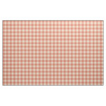 chic peach and white darker gingham pattern fabric