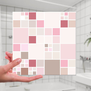 Chic Peach Blush Pink Beige Bathroom Tile