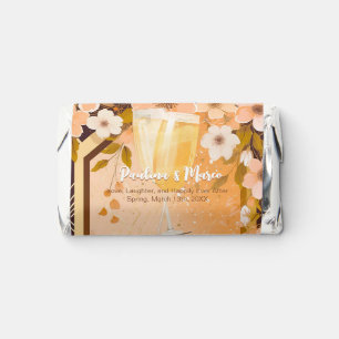 Chic Peach Floral Champagne Bridal Shower Party Hershey's Miniatures