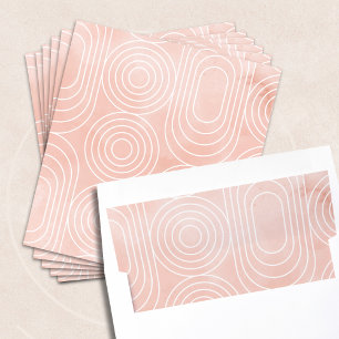 Chic Peach Ovals & Circles Wedding Envelope Liner