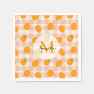 Chic Peach Pattern with Retro Buffalo Personalized Napkins