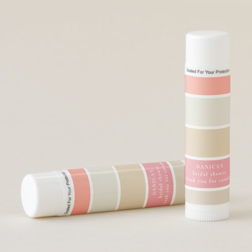 Chic Peach Pink and Tan Color Block Bridal Shower