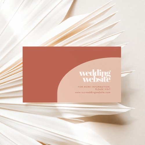 Chic peach terracotta arc wedding website card