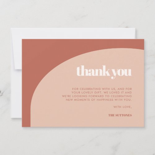 Chic peach terracotta arch Thank you card