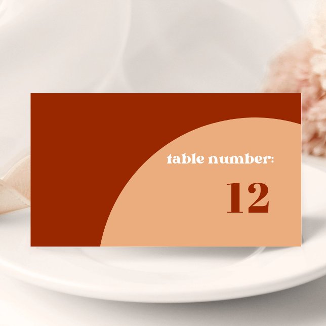 Chic Peach Terracotta Arch Wedding Place Card (Chic peach terracotta arch place cards add warm elegance and guide guests to their seats.)