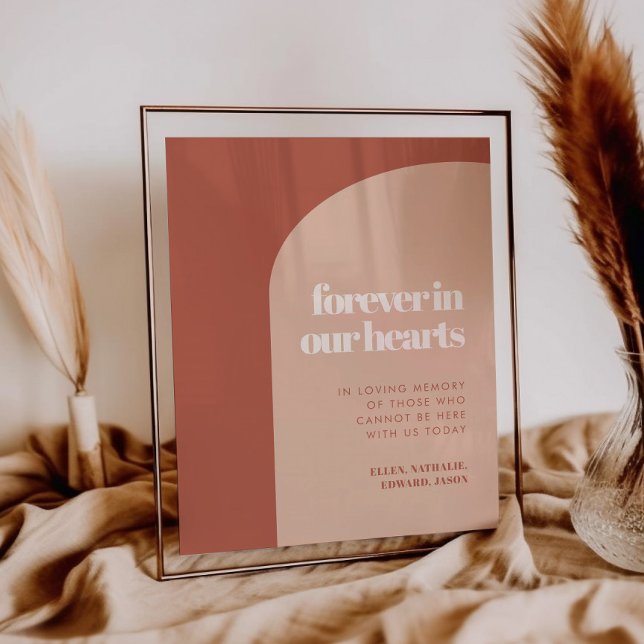Chic peach terracotta Forever in our hearts sign (Creator Uploaded)