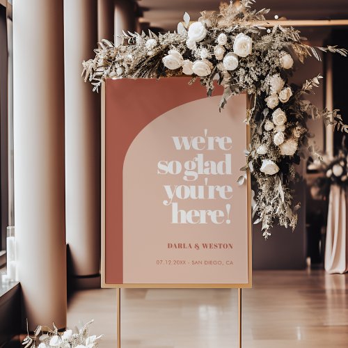 Chic peach terracotta So glad youre here welcome Poster
