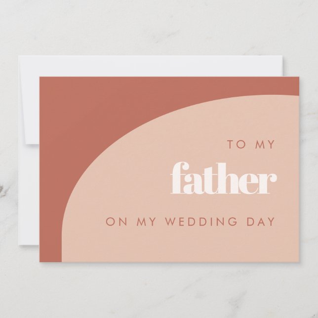 Chic peach To my father on my wedding day card (Front)