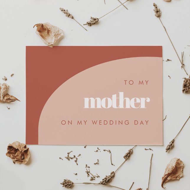 Chic peach To my mother on my wedding day card (Creator Uploaded)