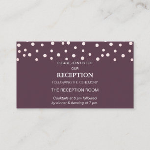 Chic Pearl Confetti on Cassis Wedding Enclosure Card