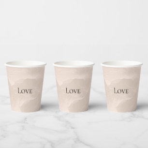 Chic Pearl Glam Ivory blush Wedding Paper Cups