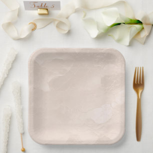 Chic Pearl Glam Ivory Blush Wedding   Paper Plates