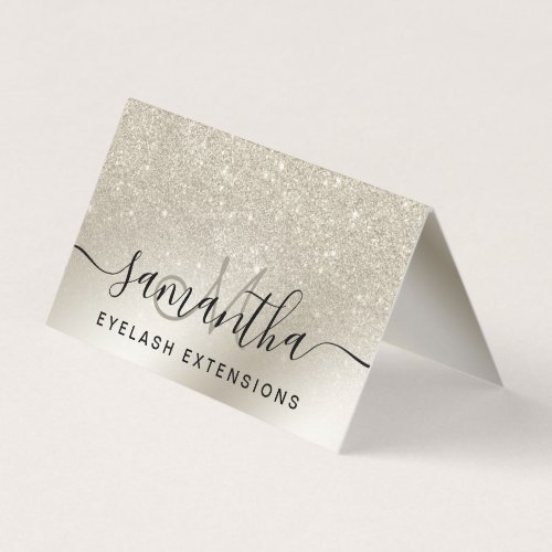 Chic pearl glitter ivory ombre  eye aftercare business card