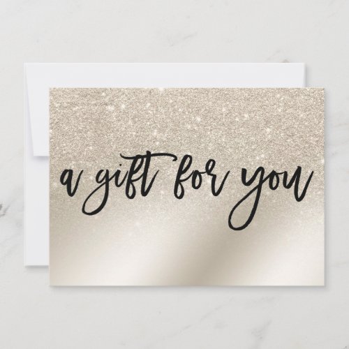 Chic pearl glitter script spray gift certificate