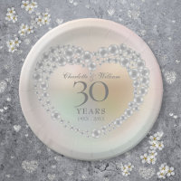 Chic Pearl Heart 30th Wedding Anniversary