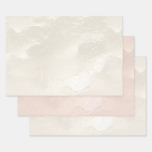 Chic Pearl White Glam Ivory Blush Wedding Wrapping Paper Sheets
