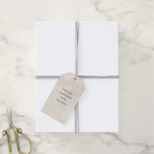 Chic Pearl White Glam Wedding Bridal Shower Gift Tags