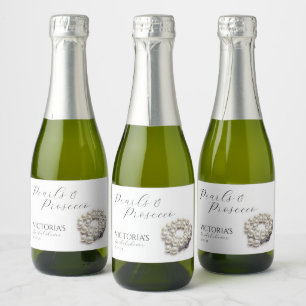 Chic Pearls and Prosecco Bridal Shower Sparkling Wine Label