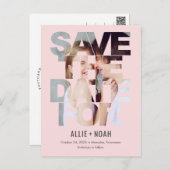 Chic Peek EDITABLE COLOR Save The Date Postcard (Front/Back)