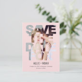 Chic Peek EDITABLE COLOR Save The Date Postcard (Standing Front)