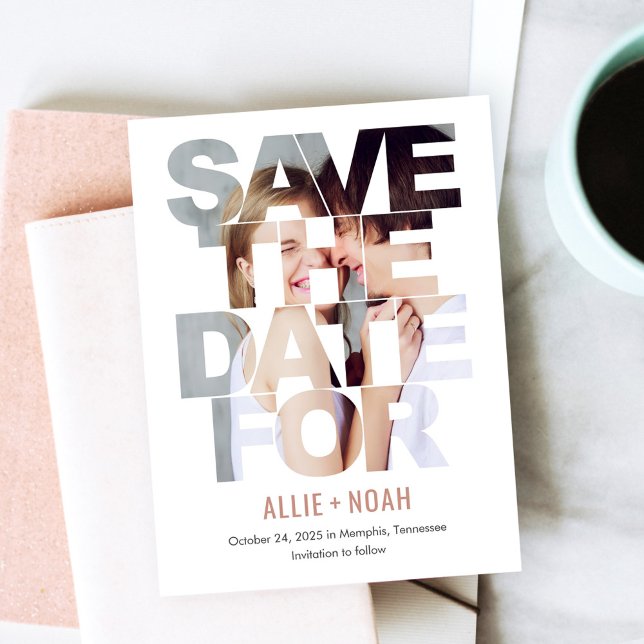 Chic Peek EDITABLE COLOR Save The Date Postcard (Creator Uploaded)