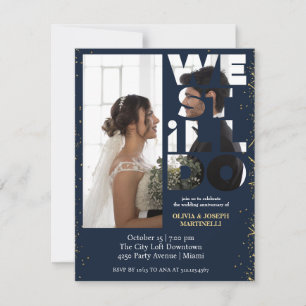Chic Peek Navy Vow Renewal Invitation