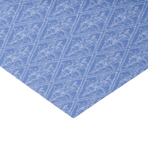 Chic Periwinkle Blue Floral Diamond Pattern Tissue Paper