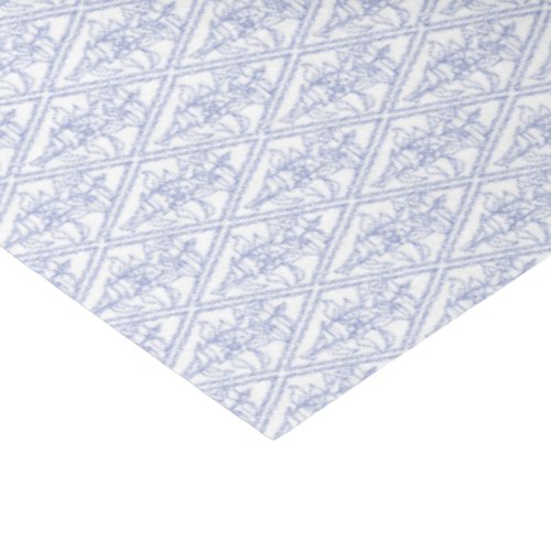 Chic Periwinkle Blue White Floral Diamond Pattern Tissue Paper