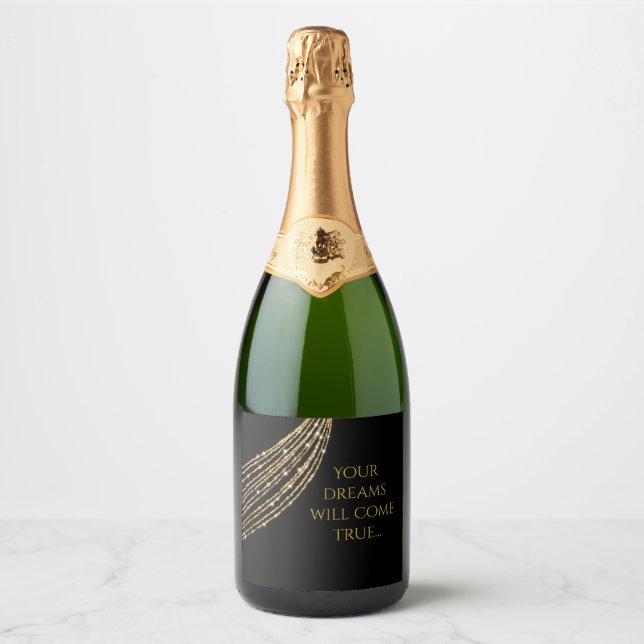 Chic Personalize Bottle  Sparkling Wine Label (Front)