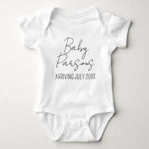 Chic Personalized Birth Announcement Custom Name Baby Bodysuit