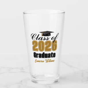 Chic Personalized Class of 2026 Graduation Party Glass