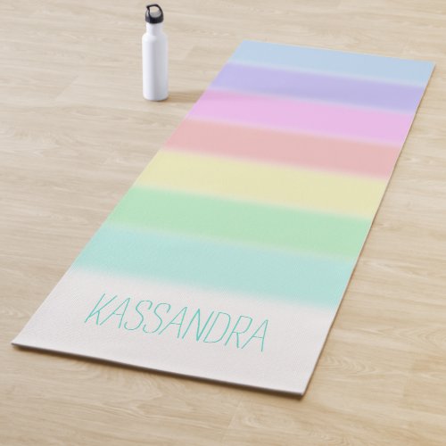 Chic Personalized Colorful Rainbow Pattern Yoga Mat