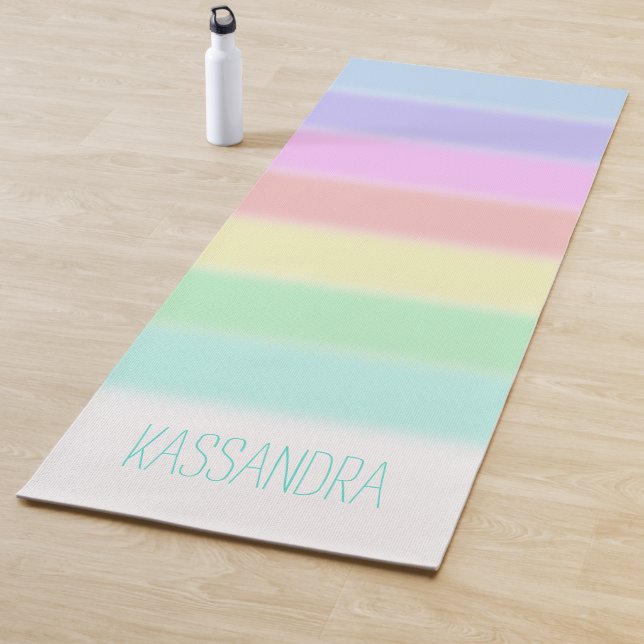 Chic Personalized Colorful Rainbow Pattern Yoga Mat (In Situ)
