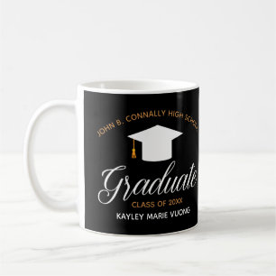 Chic Personalized Graduate 2024 Graduation Black Coffee Mug