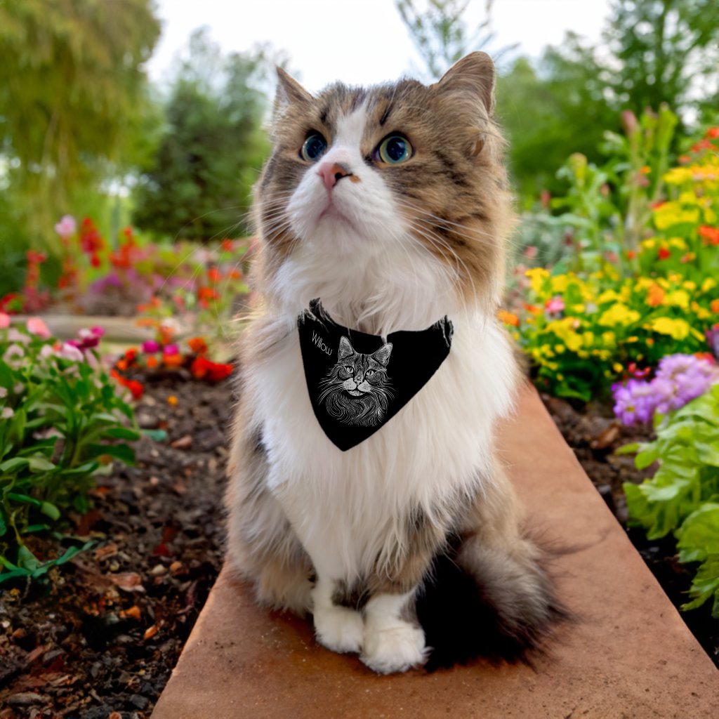 Chic personalized Hand drawn black&white cat