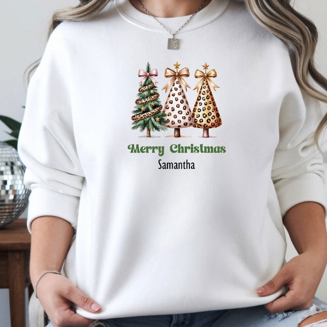 Chic personalized Leopard Christmas Trees gift   Hoodie (Chic personalized Leopard Christmas Trees gift sweatshirt)