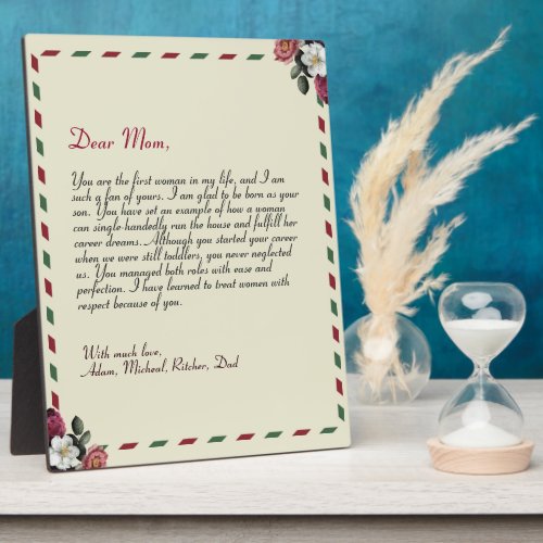 Chic Personalized Love Letter Handwritten gift Plaque