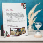 Chic Personalized Love Letter Handwritten &amp; Photo  Plaque at Zazzle