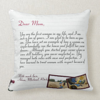Chic Personalized Love Letter Handwritten & Photo  Throw Pillow
