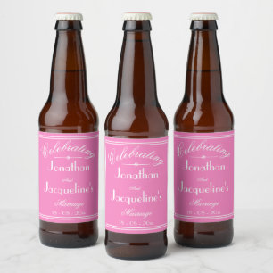 Chic Personalized Name Wedding Beer Bottle Labels