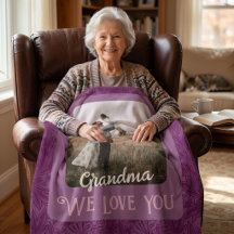 Chic Personalized Photo Text Grandma Gift Red