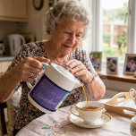 Chic Personalized Photo Text Grandma Gift Violet Teapot<br><div class="desc">Enjoy your morning tea in style with our Chic Personalized Photo Text Tea Pot. This teapot is a perfect way to add a personal touch to your tea time routine, featuring a custom front side with your photo and text. The vintage floral design provides a beautiful backdrop for your customized...</div>
