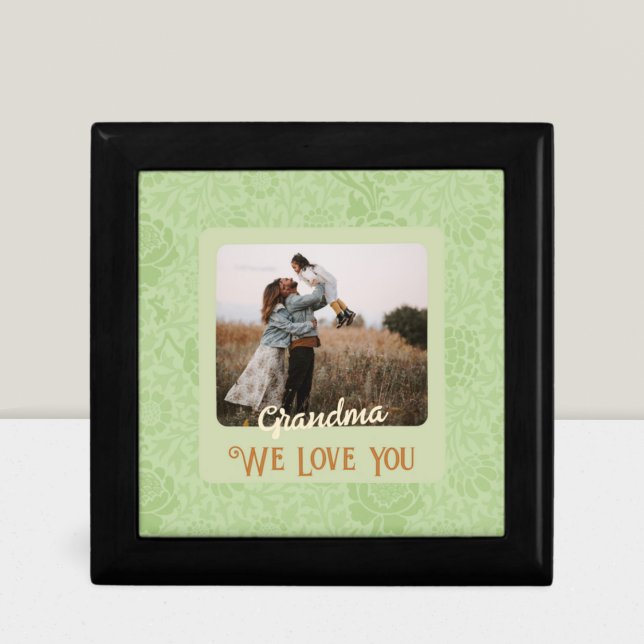 Chic Personalized Photo Text Grandmother Present Gift Box (Creator Uploaded)