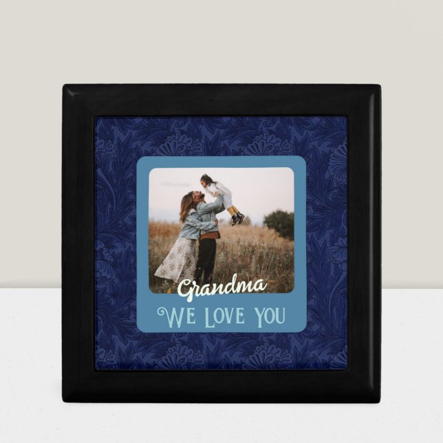 Chic Personalized Photo Text Grandmother Present Gift Box (Creator Uploaded)