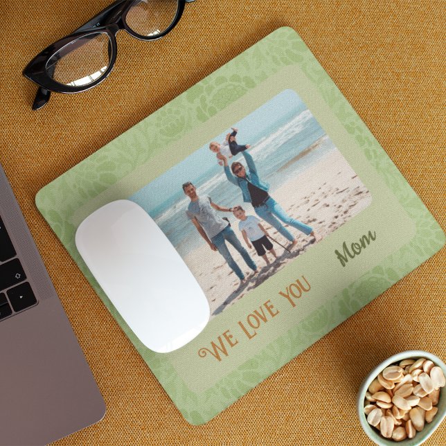 Chic Personalized Photo Text Mothers' Day Gift Mouse Pad (Creator Uploaded)