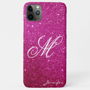 Chic Personalized pink magenta Sparkles Glitter iPhone 11 Pro Max Case